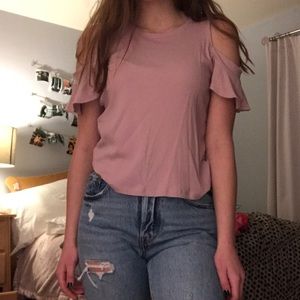 Pink American Eagle Cold Shoulder Top